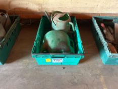 2No plastic watering cans