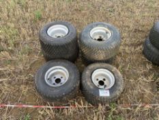 6No 18x8.5-8.00 turf wheel and tyres, 4 stud