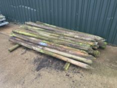 Quantity wooden fence posts