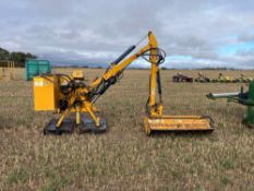 1998 Bomford B407 hedge cutter with 1.3m flail head, cable control, 3pt linkage mount. Model No: 90