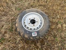 Pair BKT 6.00-16 wheels and tyres, 5 stud