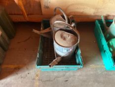 2No galvanised watering cans