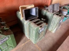 4No jerry cans with 2No funnels