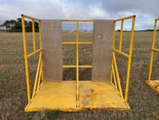 Crate stacker with JCB Q-fit attachments
