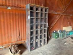 Metal pigeon holes with contents