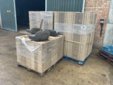 3No pallets brown plastic crates. c.575 crates