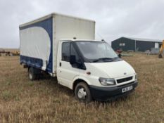 2004 Ford Transit 115 T350 twin wheel rear axle with taut-liner body on 185/75R16 wheels and tyres,