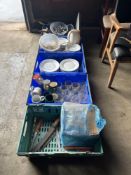 Quantity glasses plates and crockery