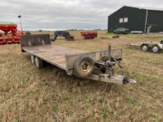 2008 Bateson Trailers Ltd 3.5t 20ft flat tilt bed with rear ramp on 195/50R13 wheels and tyres. Seri