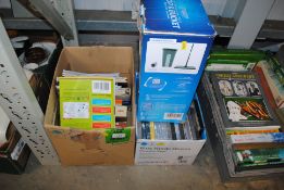 A box of miscellaneous DVD's and a box of books etc