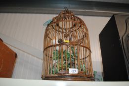 A decorative bird cage