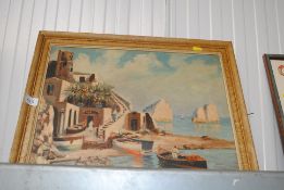 After V.Ciappa, oil on board study of a Venetian scene