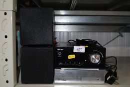 A Bush docking station and pair of speakers