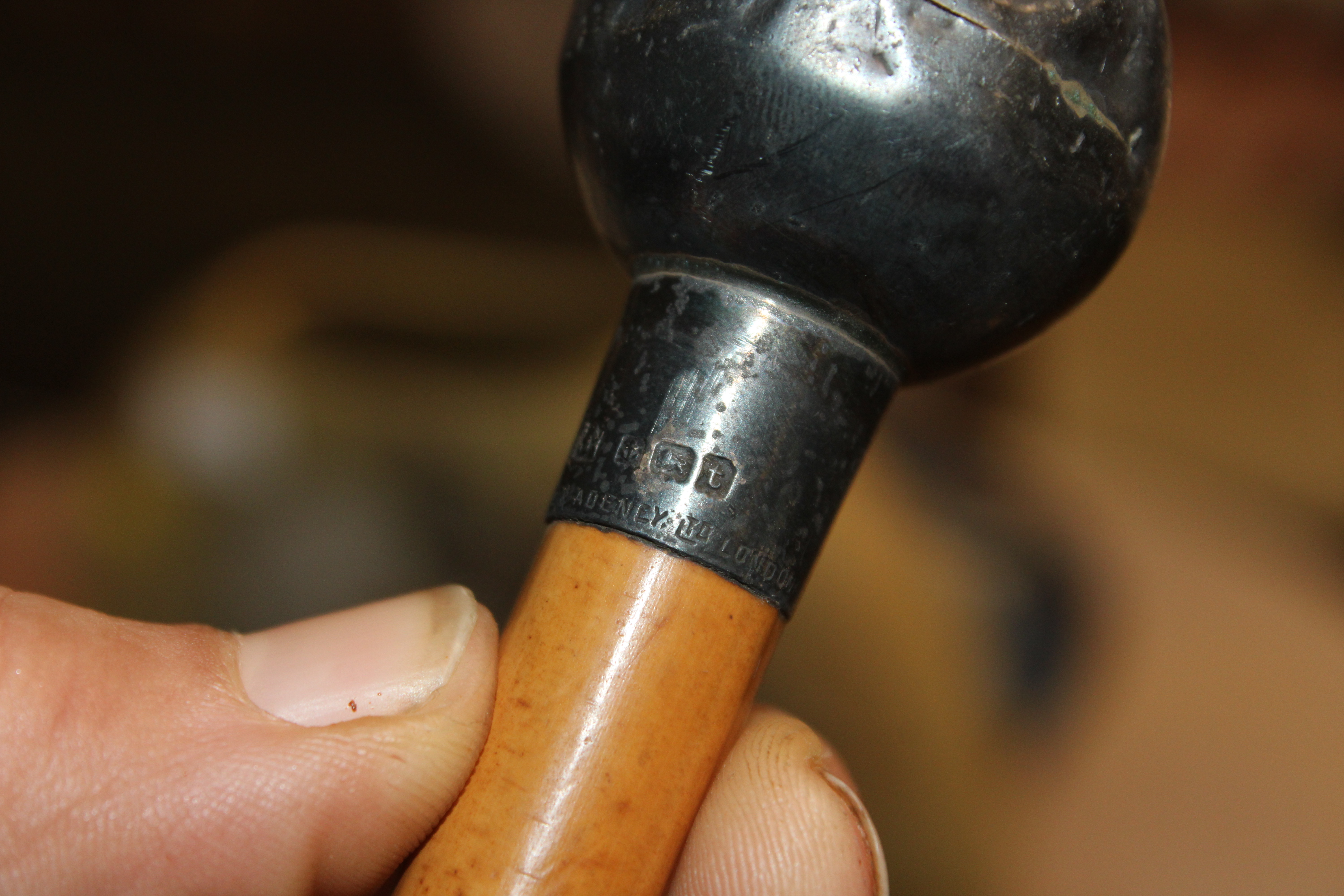 A silver topped swagger stick and a brass handled - Image 5 of 12