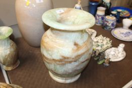 An onyx baluster vase, 32cm high