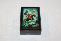 A Stepanov Kholui Russian lacquered box entitled 