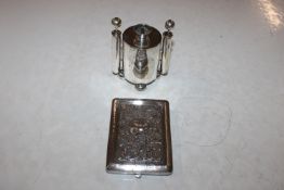 A silver plated Arts & Crafts table cigar lighter