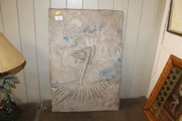 A plaster wall plaque in the style of William Blake