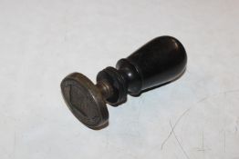 An antique Heraldic bronze intaglio seal with Lign
