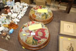 A pair of Victorian tapestry upholstered footstool