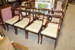A set of eight 19th Century rosewood dining chairs