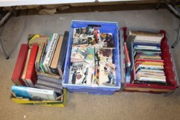 Three boxes of various books