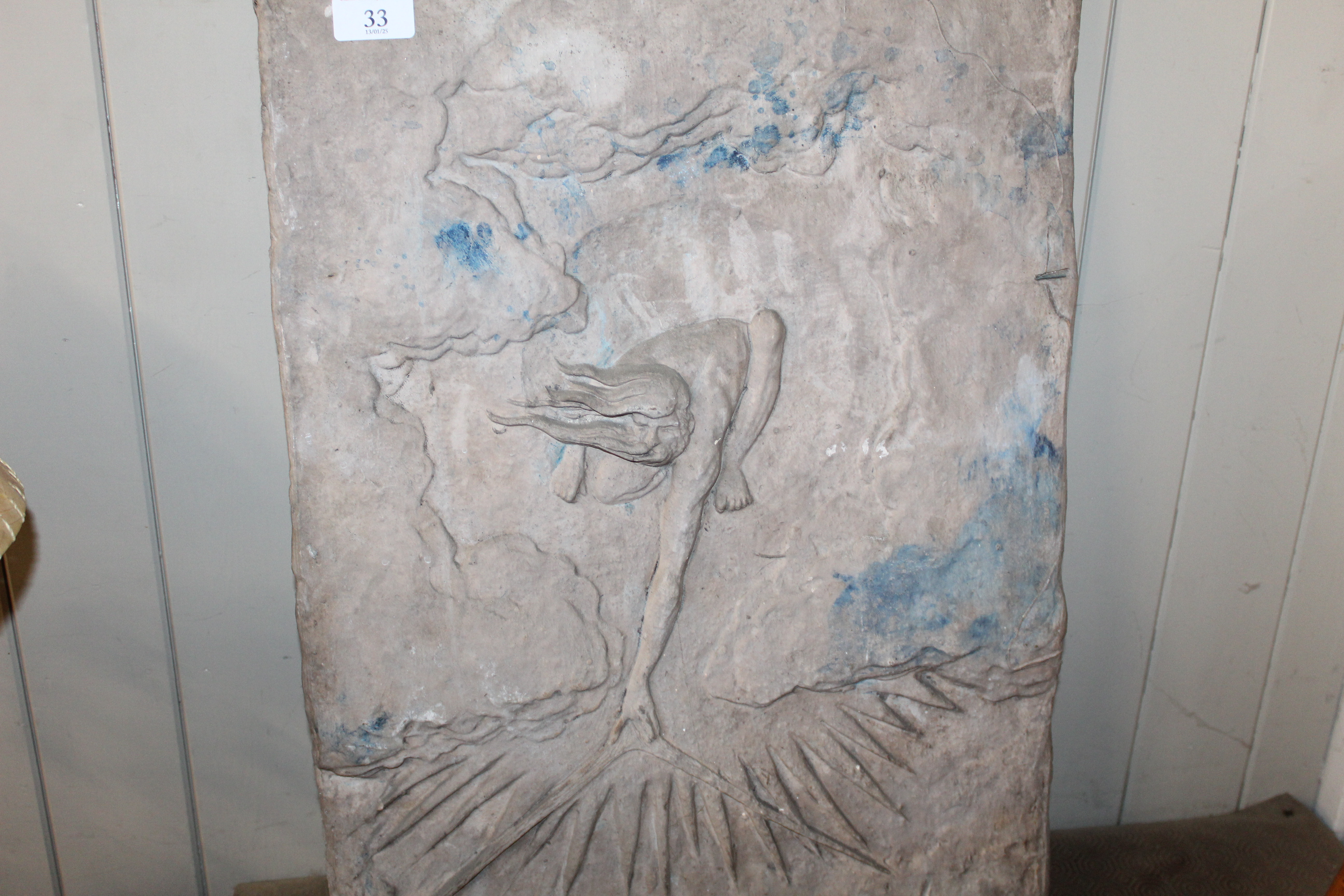 A plaster wall plaque in the style of William Blake - Image 2 of 5