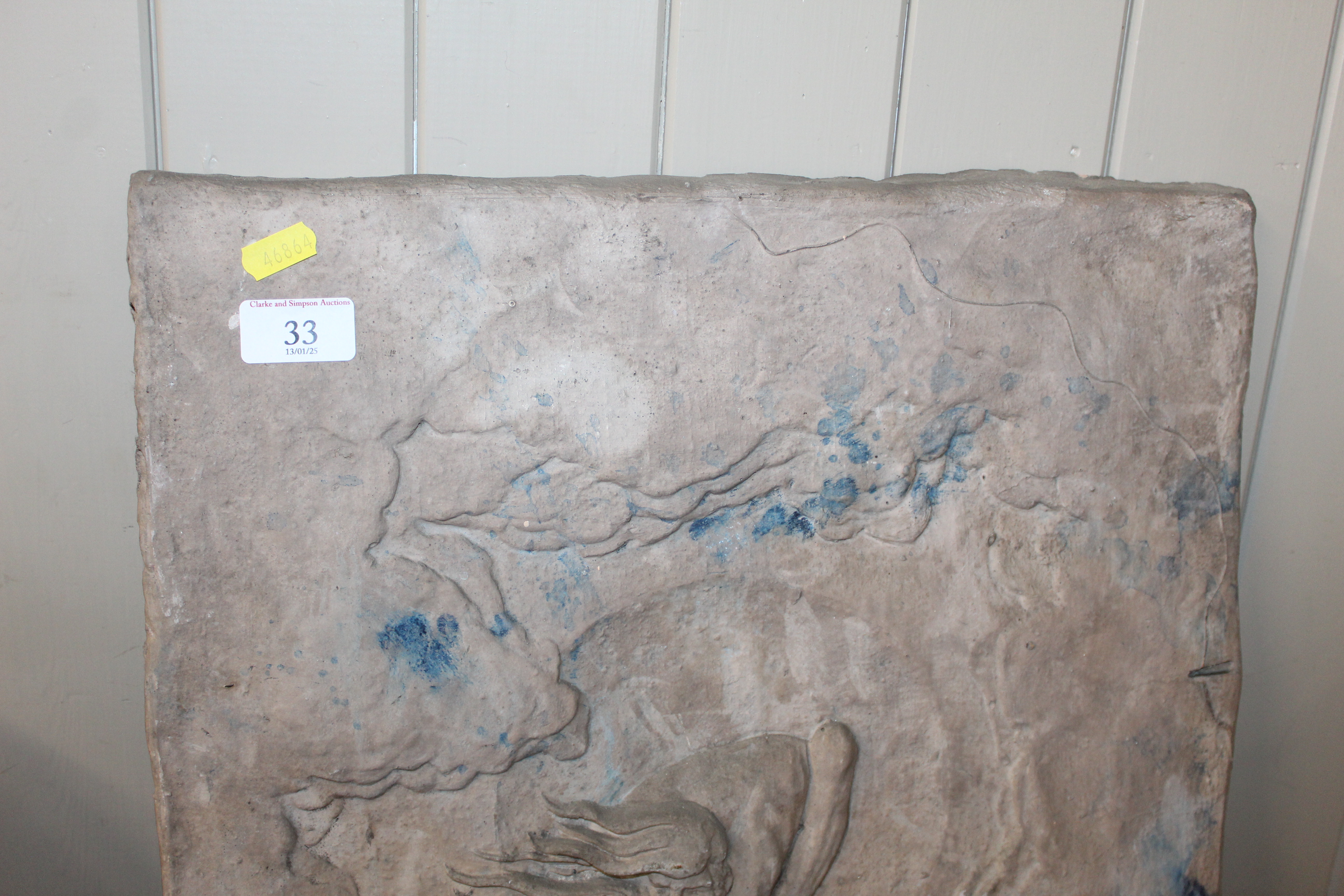 A plaster wall plaque in the style of William Blake - Image 4 of 5
