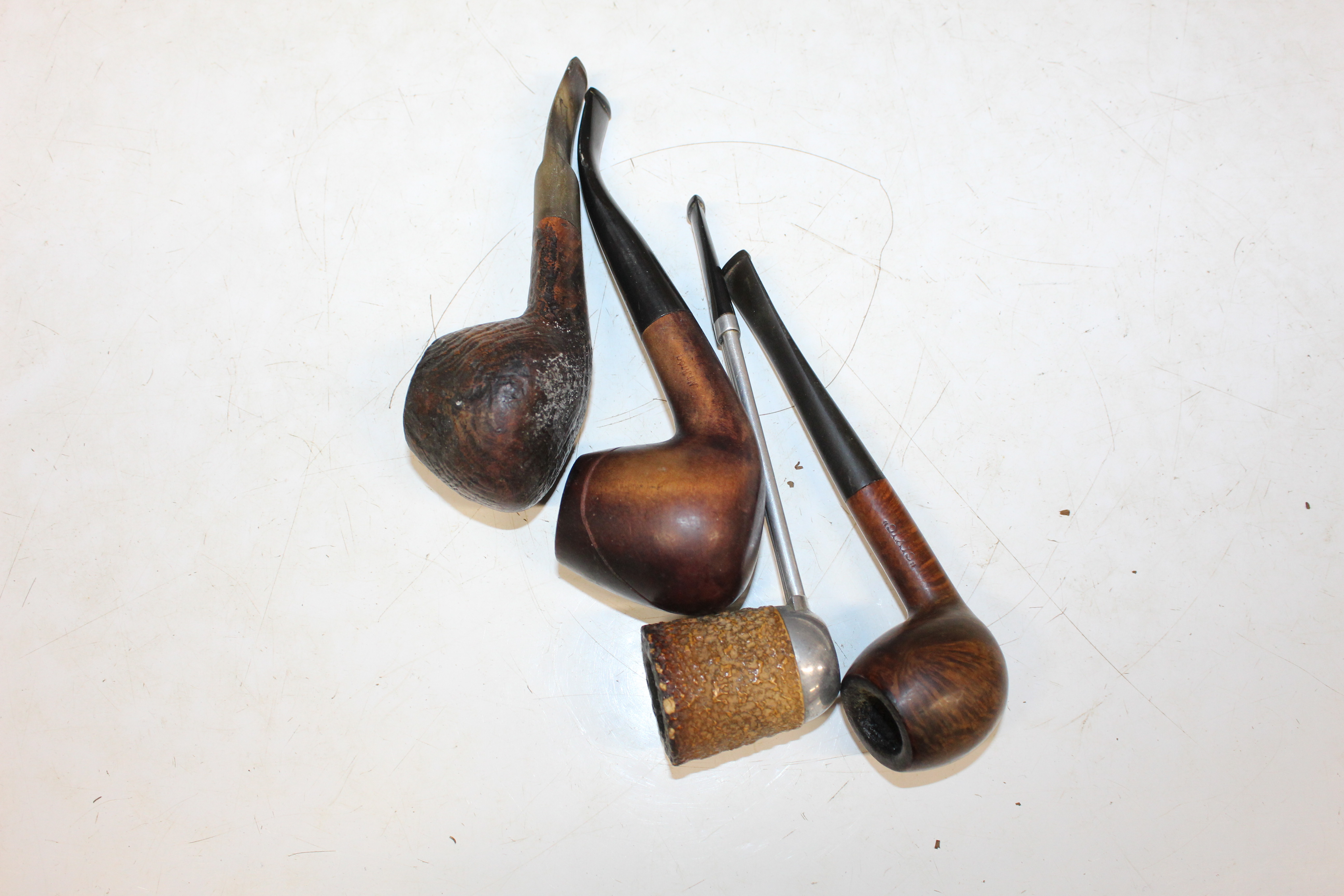 A Pukeberg Sweden glass pipe rest; a carved wooden - Image 5 of 11