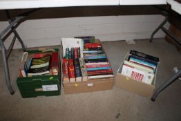 Three boxes of various books