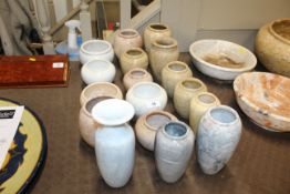 A collection of marble and other vases (17)