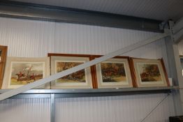 Four hunting prints 