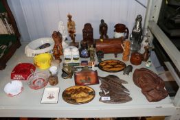 A collection of various wooden items to include et