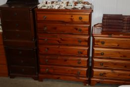 A pine chest fitted six long drawers