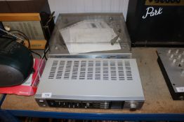 A Sony stereo turntable PS-333 and a Sanyo integra