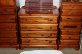 A pine chest fitted four long drawers