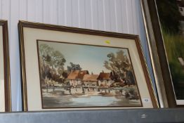 John Snelling, framed watercolour study of a lake scene