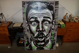 A large oil on canvas portrait study AF