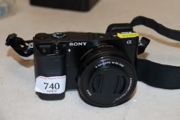 A Sony Alpha A 6000 24 Megapixel digital camera