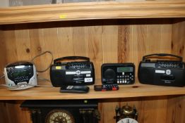 Three radio's, a radio alarm clock and two mobile