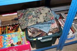 A box containing various fabric and material