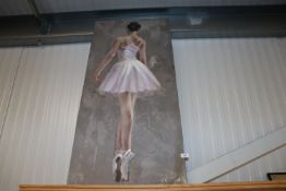 An oil on canvas study of a ballerina