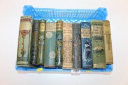 A run of ten Antique books with Arts & Crafts bind