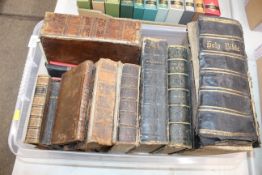 A collection of antiquarian leather bound and othe