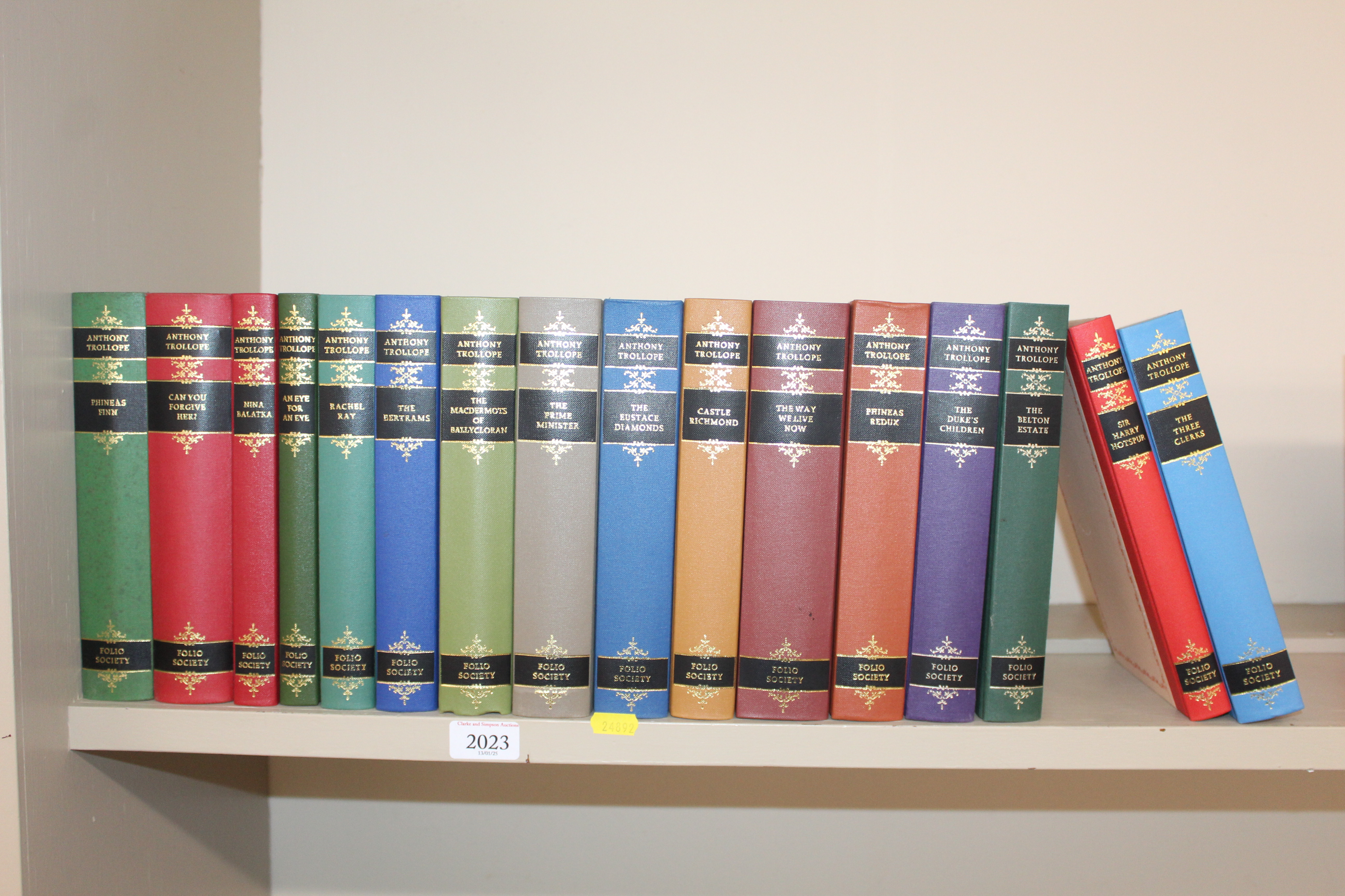 Folio Society, a run of Anthony Trollope, 16 volum