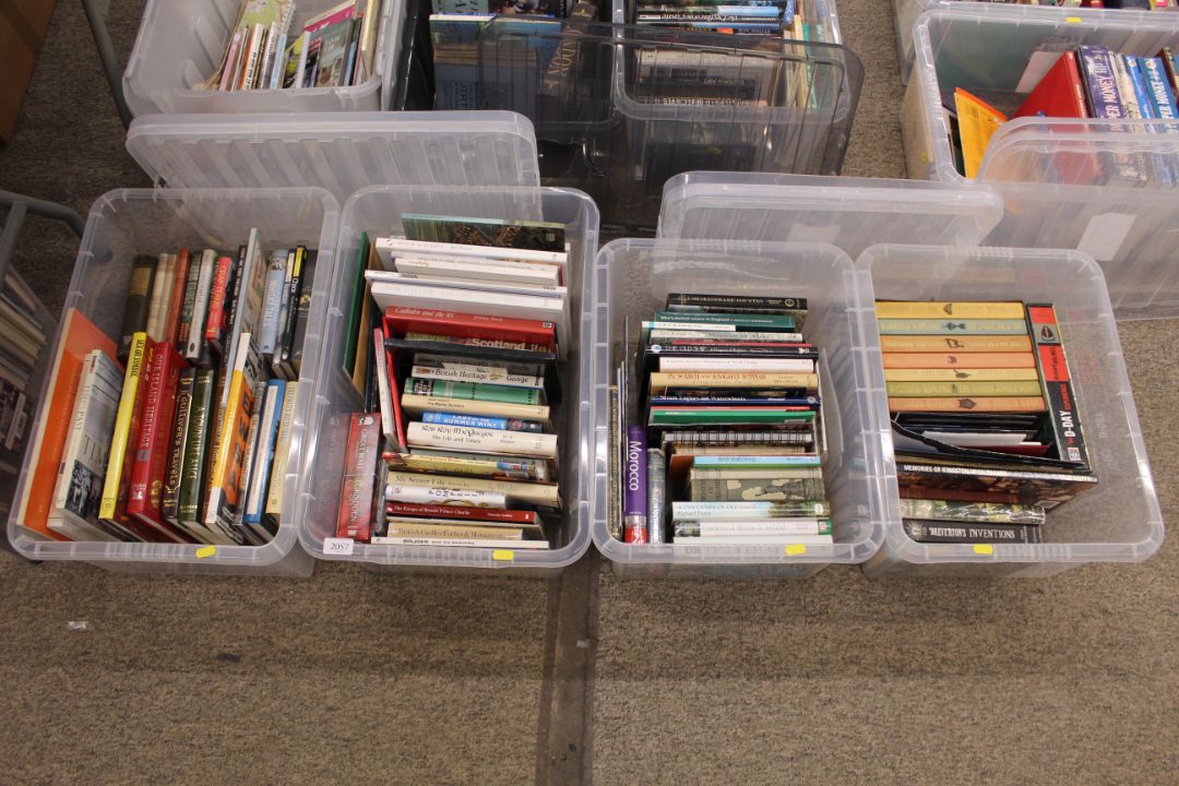 Four boxes of miscellaneous books to include Trave - Image 1 of 3