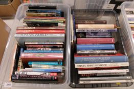 A collection of books, mostly modern hardbacks, Hi