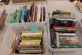 Three boxes of various railway related books and m