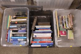 Three boxes of miscellaneous books including Trave