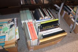 A box of miscellaneous hardback travel works, two